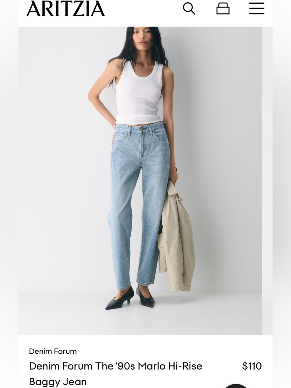 Denim Forum size 28 Hi-Rise 90s Marlo baggy Jeans